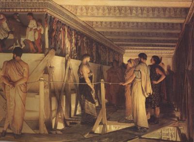 Alma-Tadema, Sir Lawrence Pheidias and the Frieze of the Parthenon Athens (mk24) oil painting image